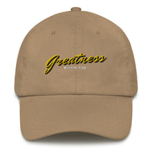 Load image into Gallery viewer, Greatness Cursive Dad hat