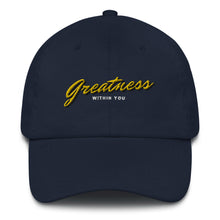 Load image into Gallery viewer, Greatness Cursive Dad hat