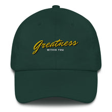 Load image into Gallery viewer, Greatness Cursive Dad hat