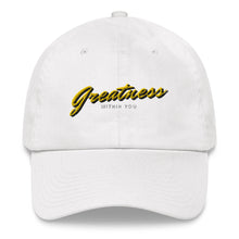 Load image into Gallery viewer, Greatness Cursive Dad hat